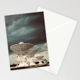 Radio telescope before the storm Stationery Cards