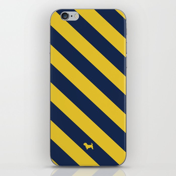 Preppy & Classy, Navy Blue / Gold Stripped iPhone Skin