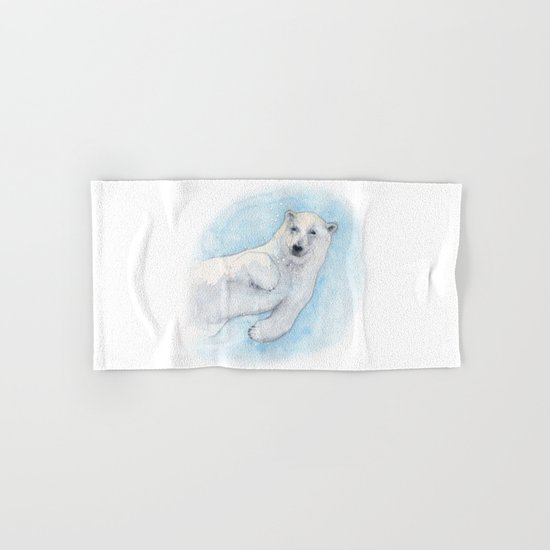 Polar bear underwater Hand & Bath Towel