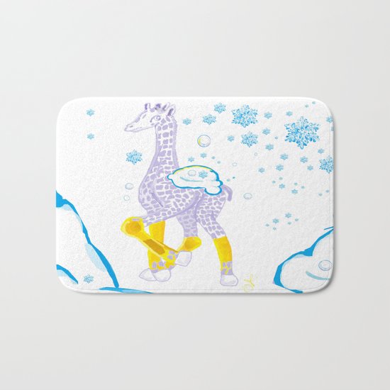 Winter is Coming - Midas is Ready - Christmas Lavender Giraffe Bath Mat