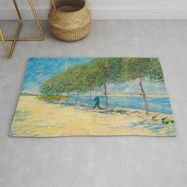 By the Seine, 1887 by Vincent van Gogh Area & Throw Rug
