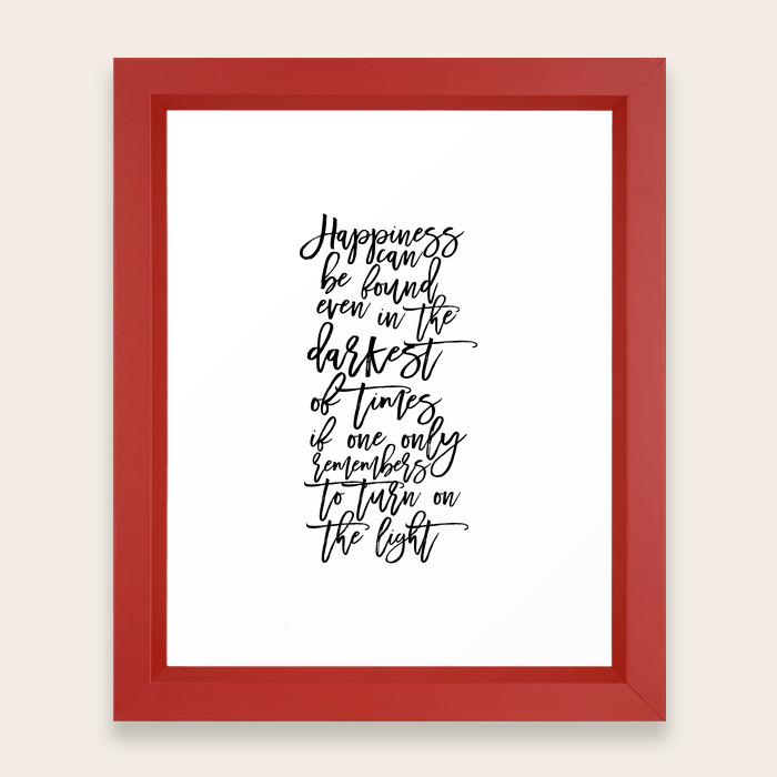 Albus Dumbledore Quotes Happiness Can Be Found Even In The Darkest Of Times Wall Art Framed Art Print By Milos955 Society6