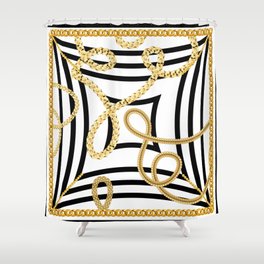 Scarf pattern. Scarf design chain and geometric. Bandana Shower Curtain