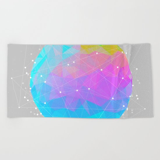 The Dots Will Somehow Connect (Geometric Sphere) Beach Towel