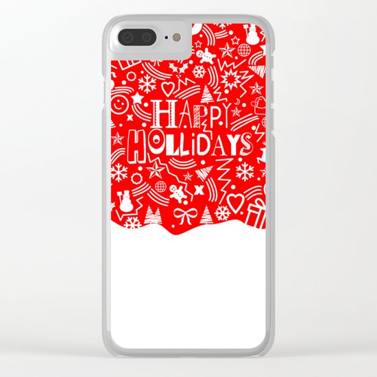 Happy Holidays Clear iPhone Case