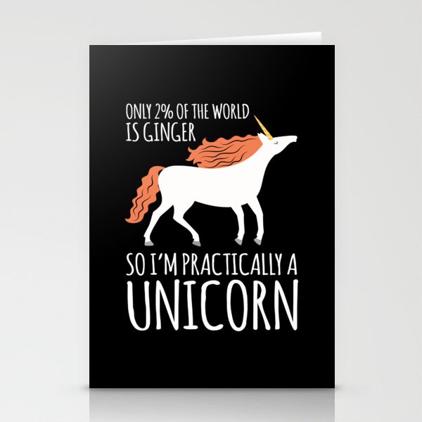 Redhead Only 2% Of Mc1r Unicorn Stationery Cards