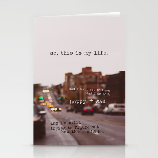 perks of being a wallflower - happy + sad Stationery Cards