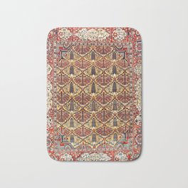 Heriz Azerbaijan Northwest Persian Silk Rug Print Bath Mat | Tribal, Lattice, Silk, Rug, Azerbaijan, Yellow, Vintage, Geometric, Color, Boho 
