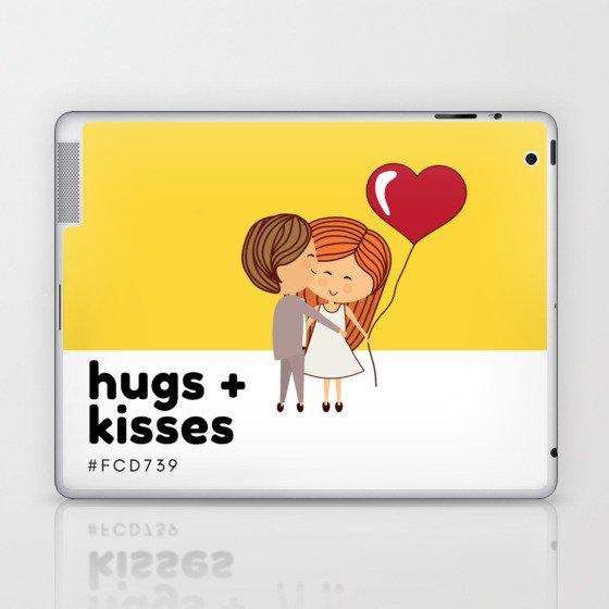 Hugs + Kisses for valentine Laptop & iPad Skin
