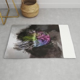 Abstract colorful owl Rug