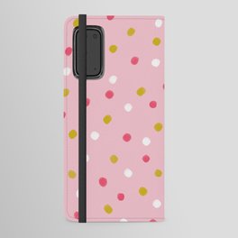 Polka Dot Confetti Pattern (pink/mustard/white) Android Wallet Case