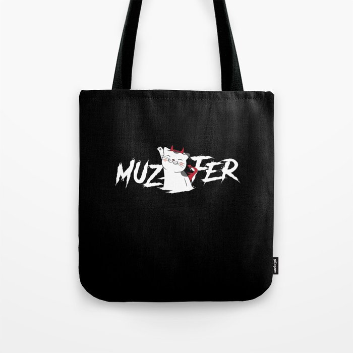 Muzifer Cat Kitten Devil Lucifer Tote Bag