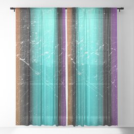 Vintage striped background  Sheer Curtain