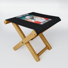 Plan With Cat Retro Illustration Cool Hipster Art Folding Stool