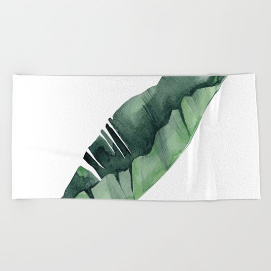 Banana Leaf Green Beach Towel