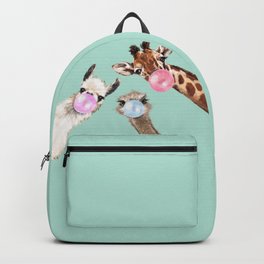 Bubble Gum Gang in Green Backpack | Animal, Chewinggum, Acrylic, Adorable, Curated, Design, Llama, Bignosework, Kids, Children 