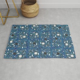 Blue tech Area & Throw Rug