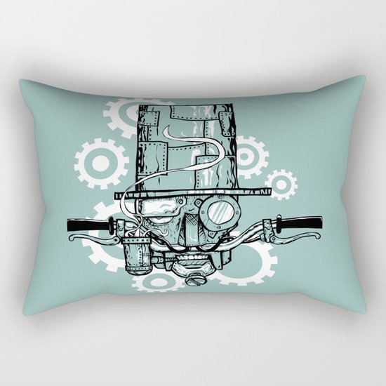 Robot Handlebar Mustache Rectangular Pillow