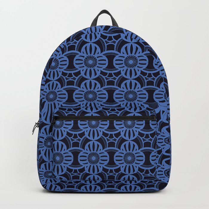 Dark blue retro lace pattern Backpack