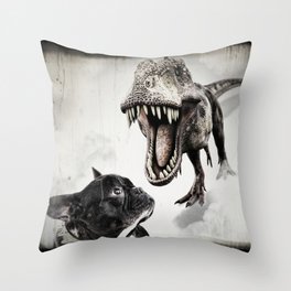 French Bulldog - Jurassic French Throw Pillow