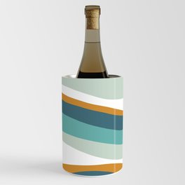 Wavy Lines Pattern Teal, Orange, Aqua and white Wine Chiller