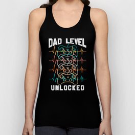 Dad Level Unlocked Funny Gamer Unisex Tank Top