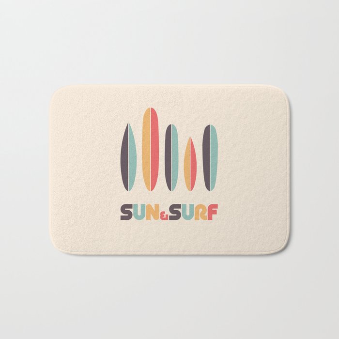 Sun & Surf Surfboards - Retro Rainbow Bath Mat