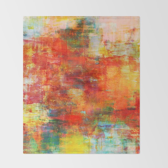Autumn Harvest Fall Colorful Abstract, Warm Red Paint