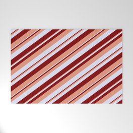[ Thumbnail: Lavender, Maroon, and Dark Salmon Colored Striped/Lined Pattern Welcome Mat ]