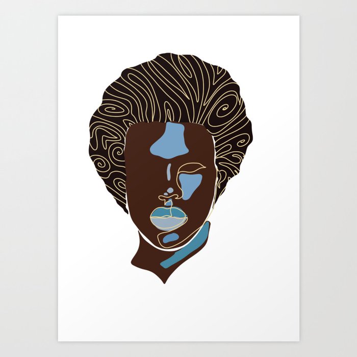 African american men, black art, dark skin guy, personalised gift for her  or for him Art Print by ArtOlB