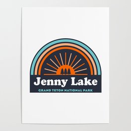 Jenny Lake Grand Teton National Park Rainbow Poster