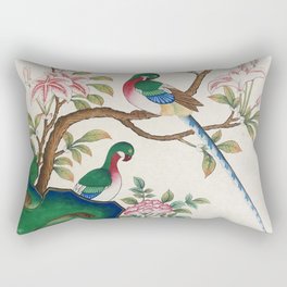 Minhwa: Birds and Royal azalea (Korean traditional/folk art) Rectangular Pillow