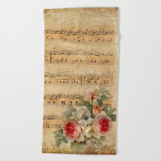 Vintage Music #1 Beach Towel