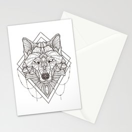 Geometric Wolf Stationery Cards