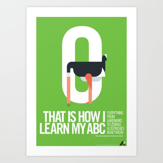 Animal Alphabet O Art Print