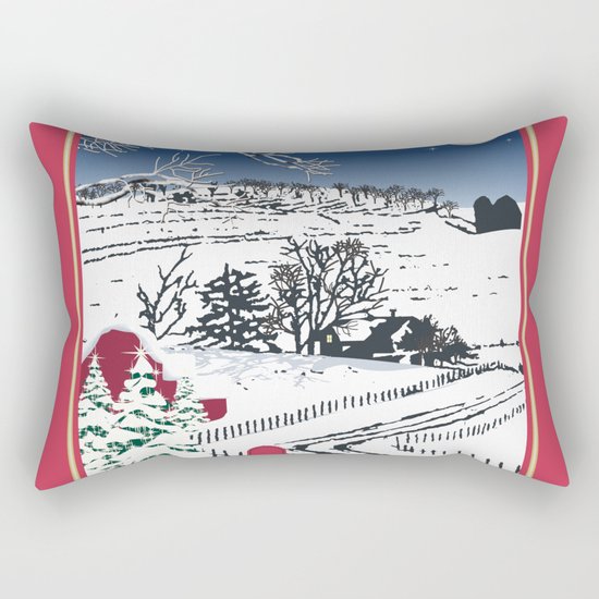 Silent Winter Night Silhouette Rectangular Pillow