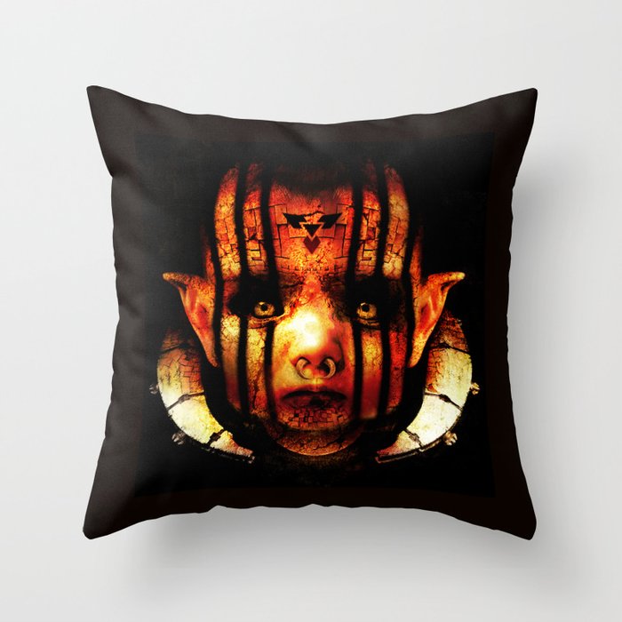 Satanic Alien Baby Throw Pillow