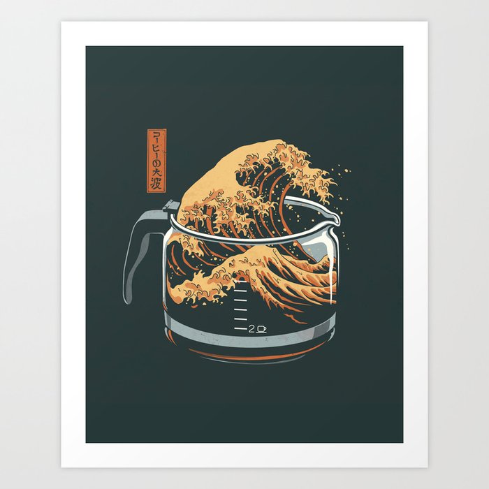 The Great Wave of Coffee Art Print