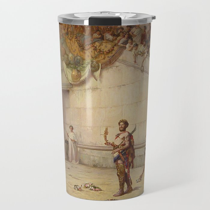 The Emperor Commodus Leaving the Arena at the Head of the Gladiators - by edwin blashfield Travel Mug