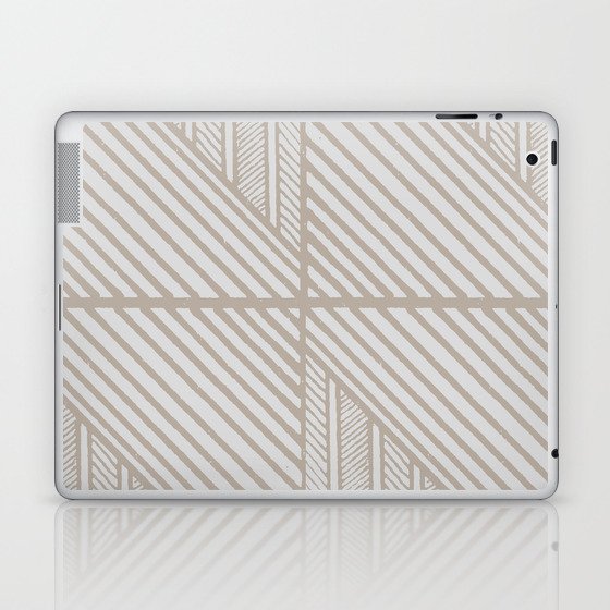 Block Print Modernist - Tan on Cream Laptop & iPad Skin