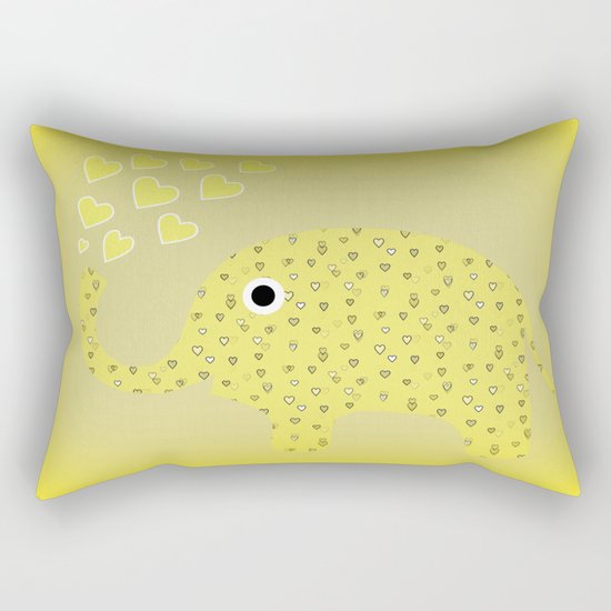 I Love Elephants Rectangular Pillow