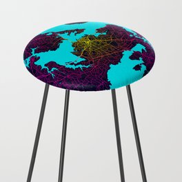 Auckland City Map of North Island, New Zealand - Neon Counter Stool