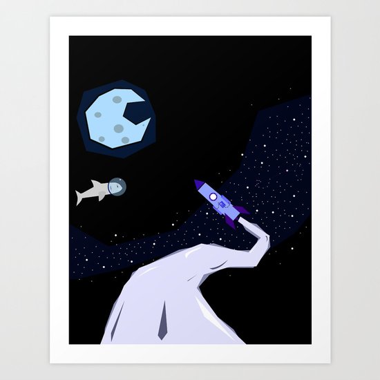 Off to space Art Print