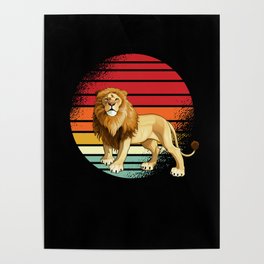 Lion Retro Poster
