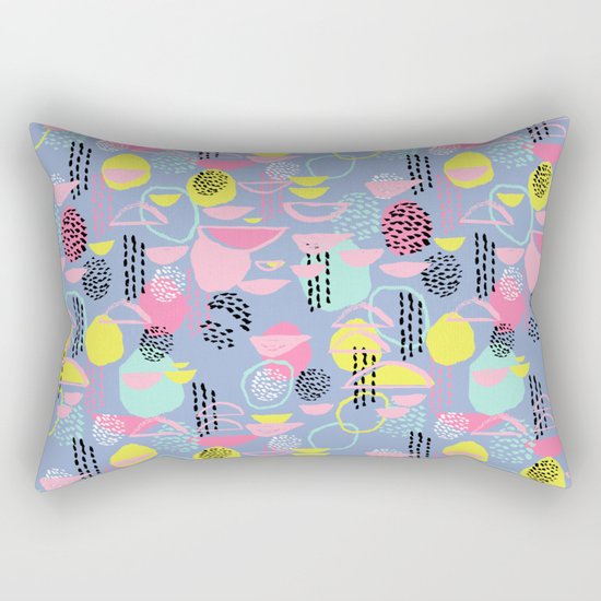 Abstract pattern nursery minimal pattern pink mint pastels and white abstract pattern design Rectangular Pillow