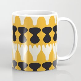 Black and white in yellow repeat pattern Mug