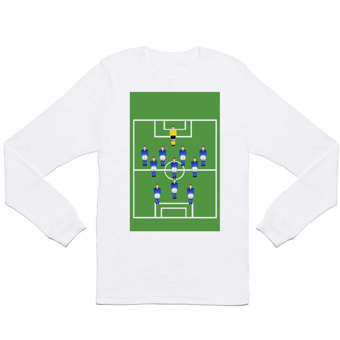 Soccer football team on pitch in blue Long Sleeve T Shirt