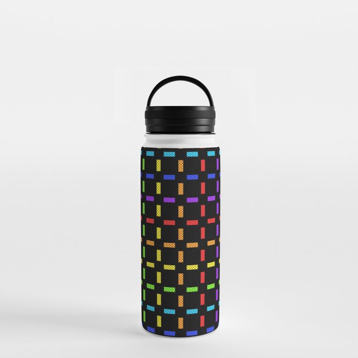 Rainbow Grid Doted Dark Water Bottle