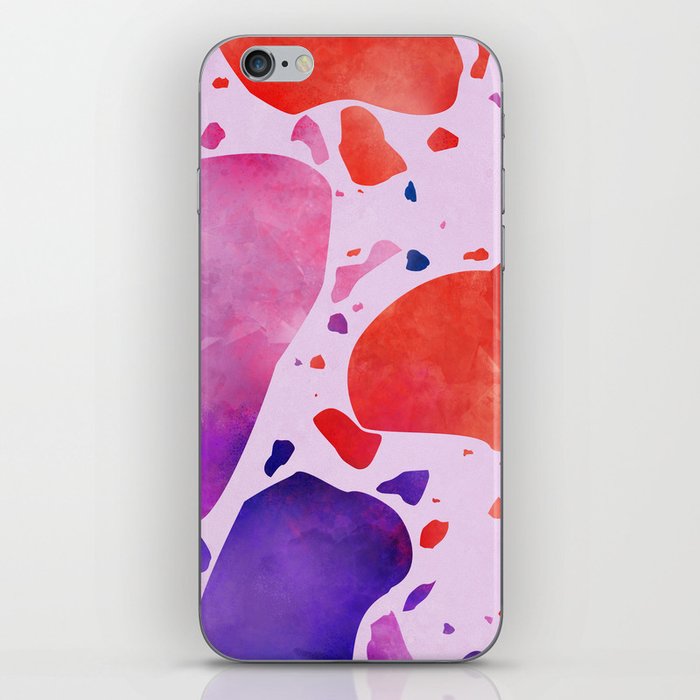 Terrazzo diamond purple pink orange blue iPhone Skin