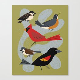 Five Birds Canvas Print